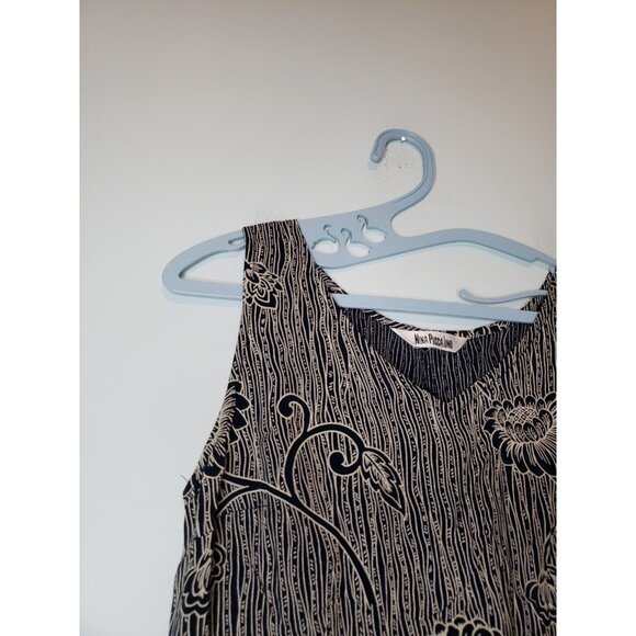 VTG Y2K Nina Piccalino Women S Midi Dress Rayon Floral Summer Spring Back Tie - Picture 4 of 5